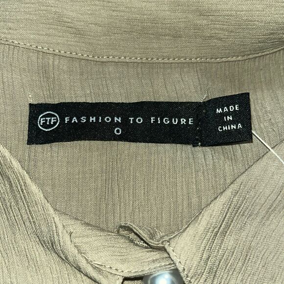 FTF Open Front Pocket Button Down Blouse - Picture 14 of 16